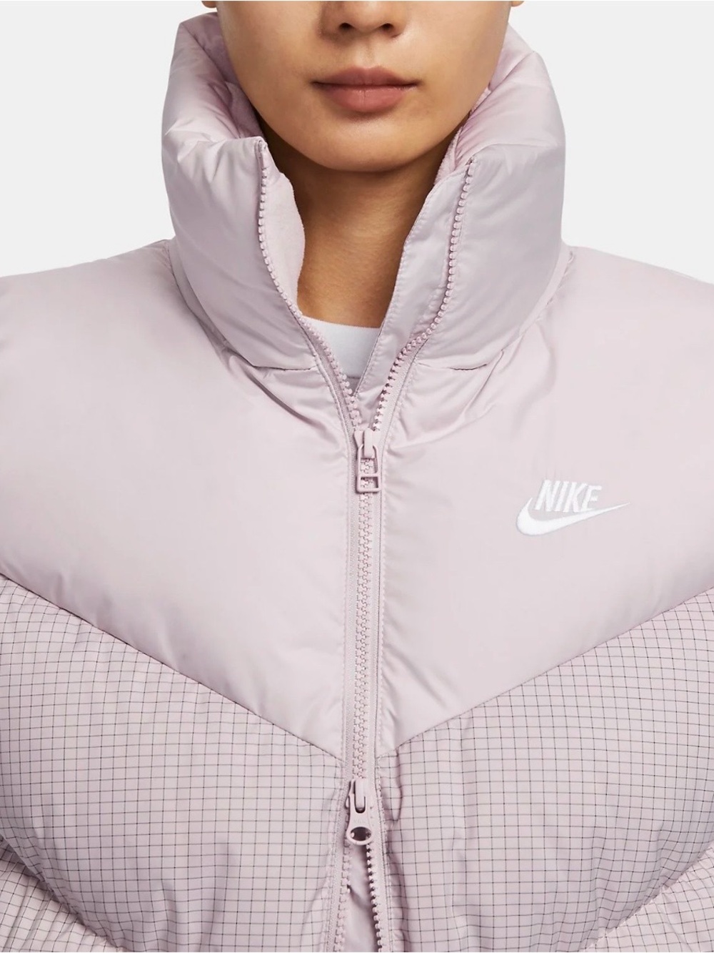 NWOT Nike Women's Pale Pink Long Puffer Vest